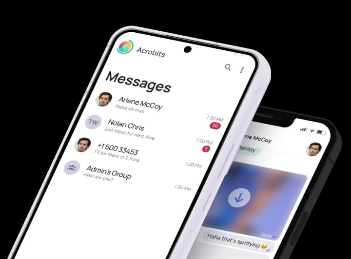 Acrobits white label apps mockup