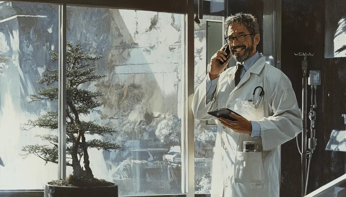 Healthcare Physician Making Secure Hipaa Compliant Voip Call