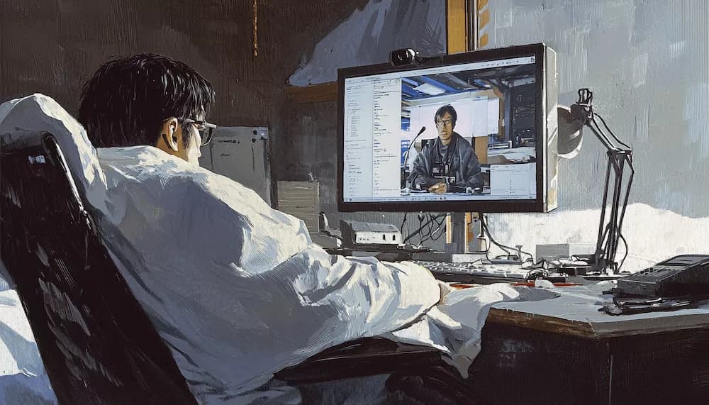 Guy Virtual Conference Looking Tired Virtual Meeting Fatigue