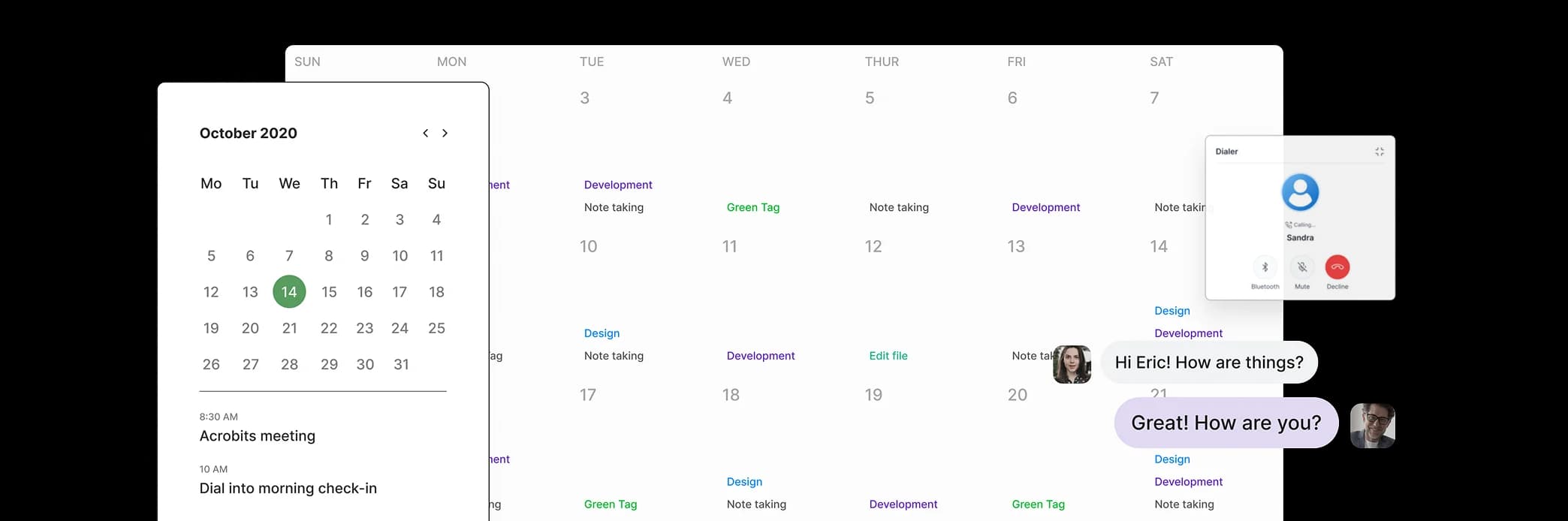 Discovery call with our team interface preview