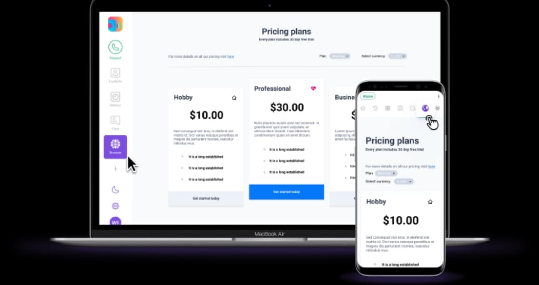 Custom web tabs with dynamic content