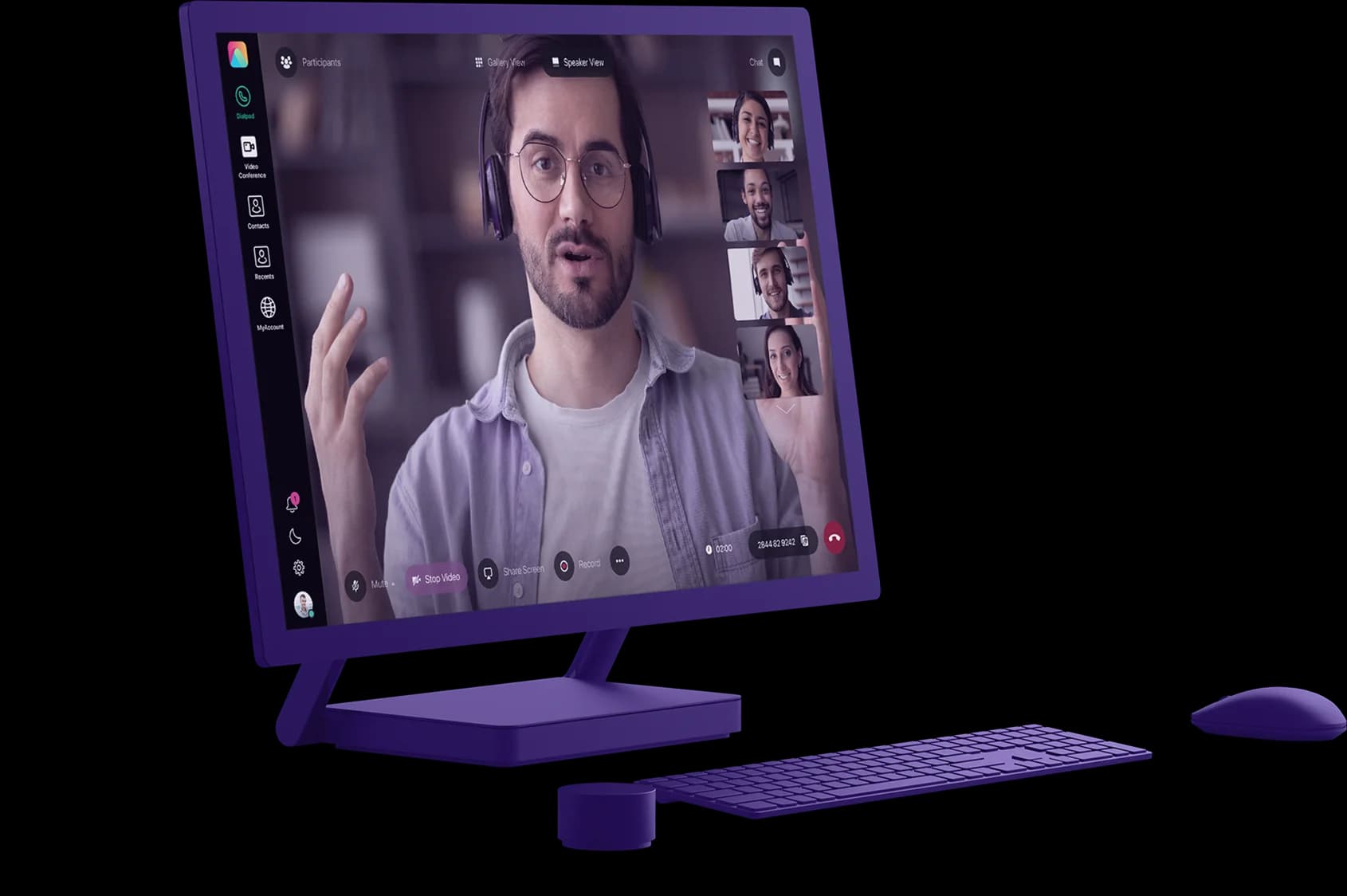 Cloud Softphone desktop application with video conferencing