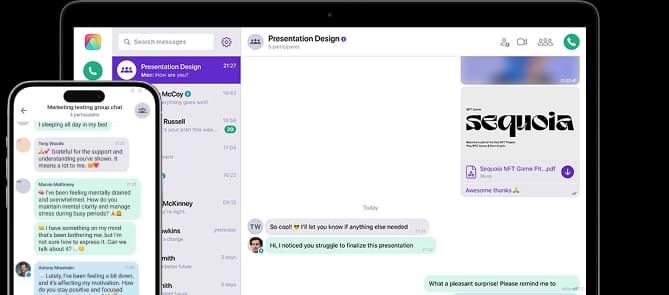 Multi-Party Messaging feature preview on devices