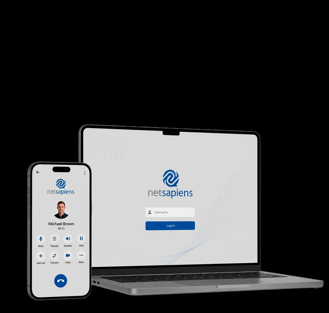 NetSapiens application on laptop and mobile